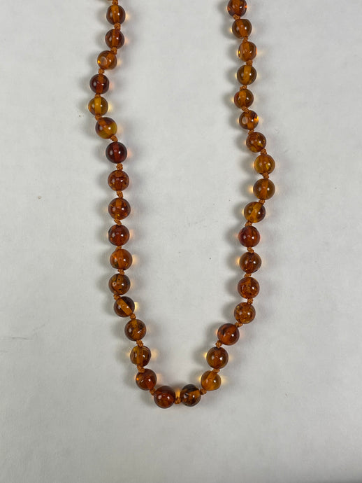 Baroque Baltic Amber Necklace in Cognac
