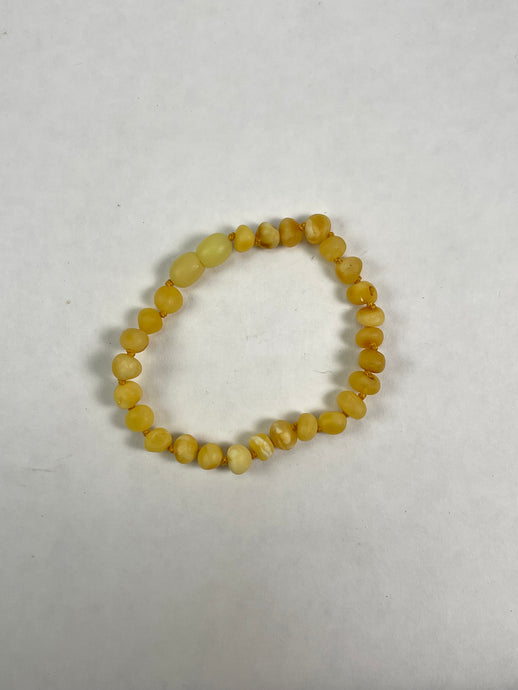 Raw Baltic Amber Bracelet in Butter