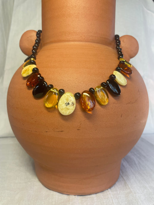 Multi-Color Slabs Baltic Amber Choker