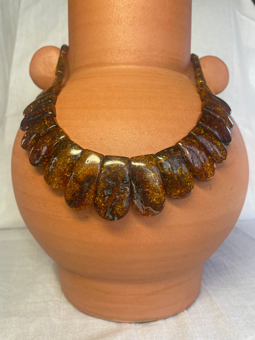 Polished Cognac Slabs Baltic Amber Choker