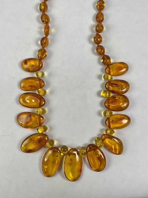 Cognac Slab w/ Lemon Beads Baltic Amber Necklace