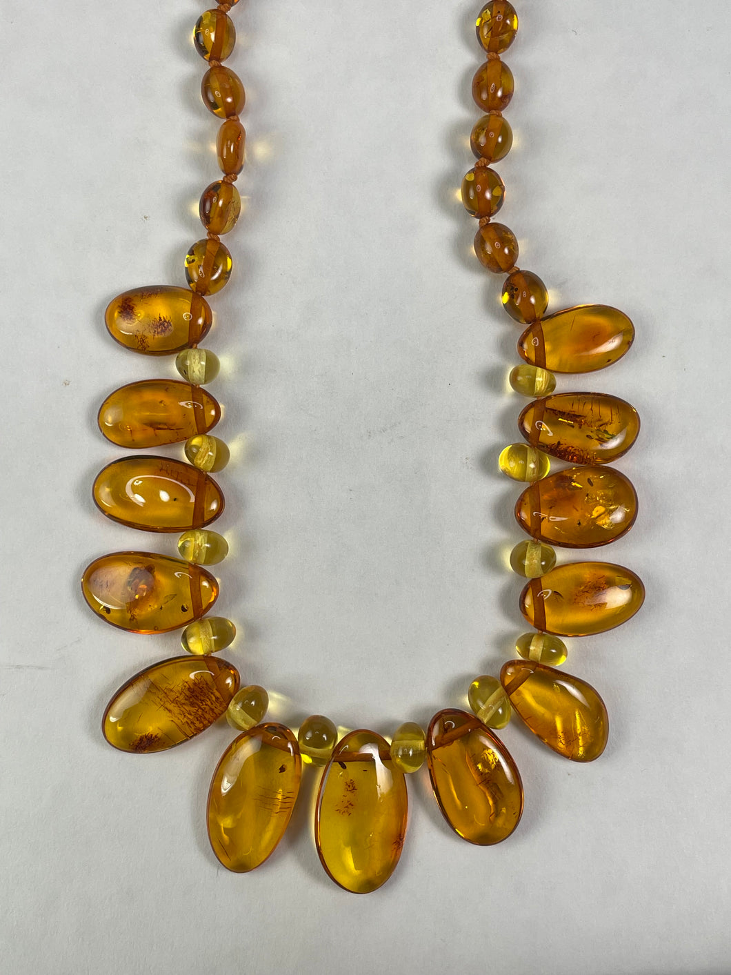 Cognac Slab w/ Lemon Beads Baltic Amber Necklace