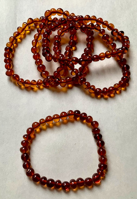 Natural Baltic Amber Bracelet in Cognac